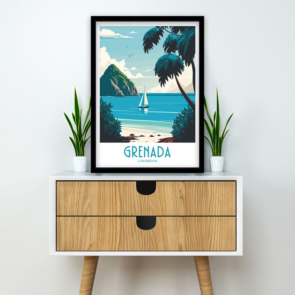 Grenada Travel Poster, Caribbean Scenery Art Print - Image 2