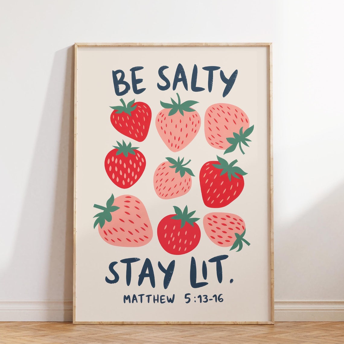 Boho Christian Wall Art Be Salty Stay Lit Matthew Bible Verse Religious Print Scripture Art Wall Decor Retro Poster