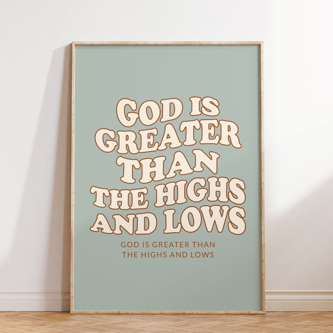 Retro Christian Bible Verse Faith Wall Art Print