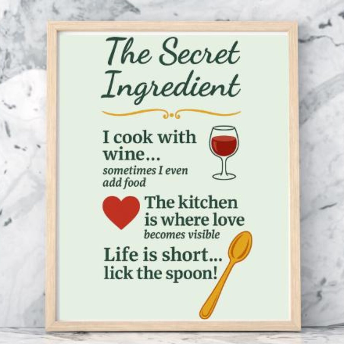 Kitchen Wall Art Wine Quote, Funny Cooking Decor