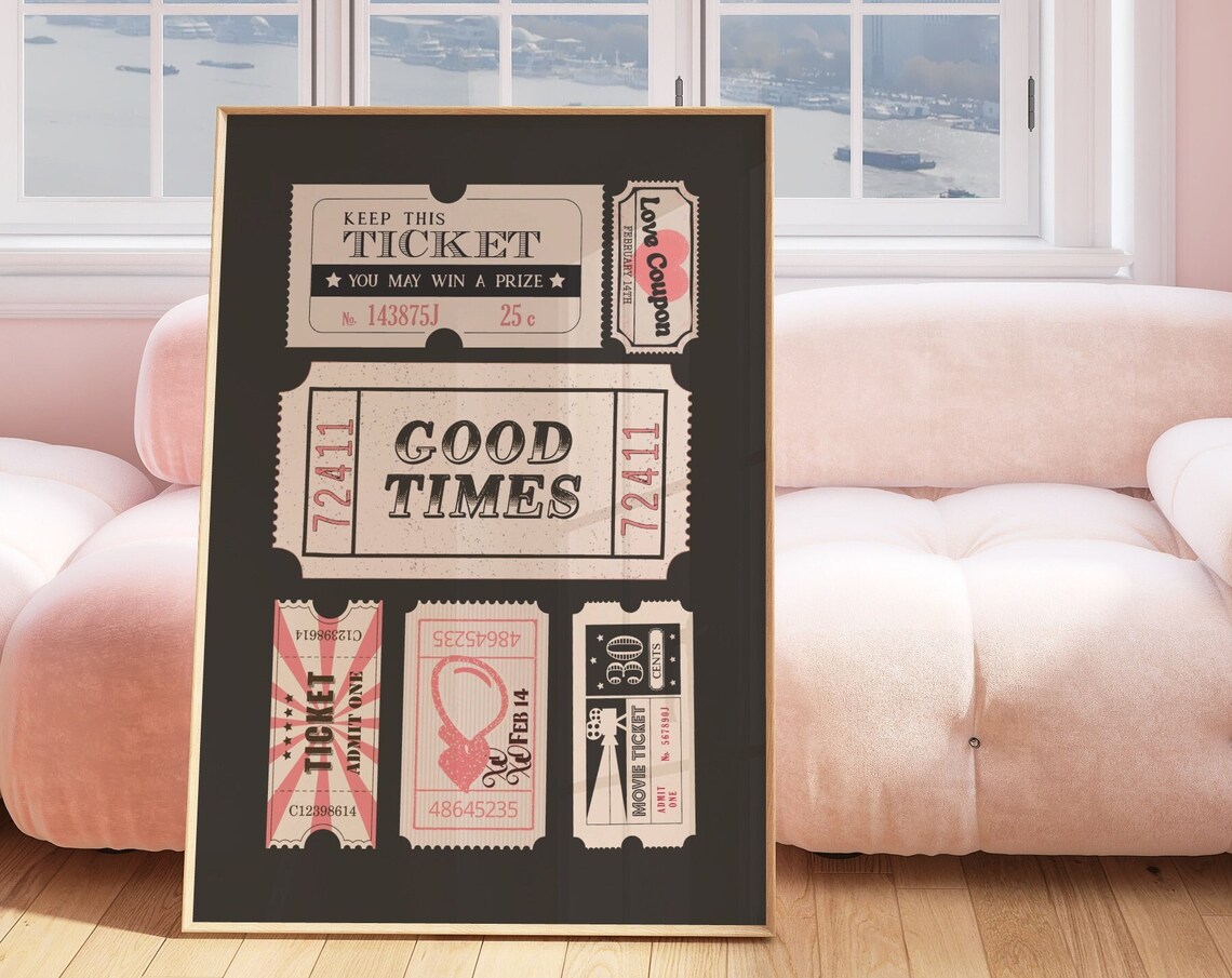 Good Times Tickets and Coupons, Vintage Retro Art Print - Image 3
