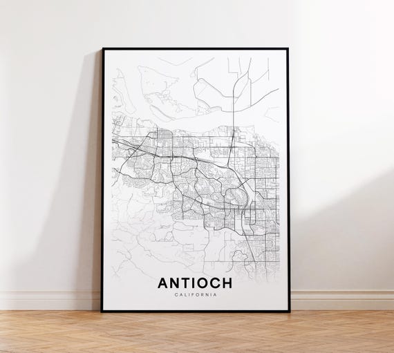 Antioch City Map Print Street Poster Art Road Wall Office Decor