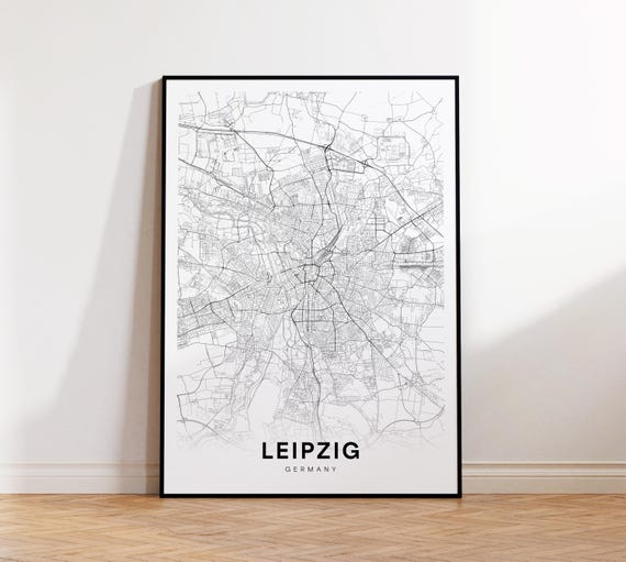 Leipzig City Map Wall Art Minimalist Poster Travel Decor Modern Unique Gift