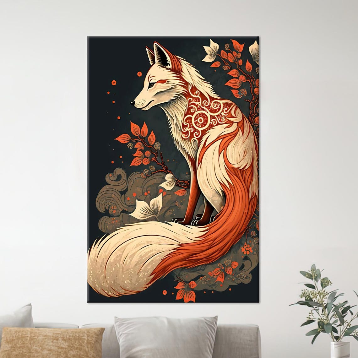 Abstract Fox Surrealist Wall Art Print