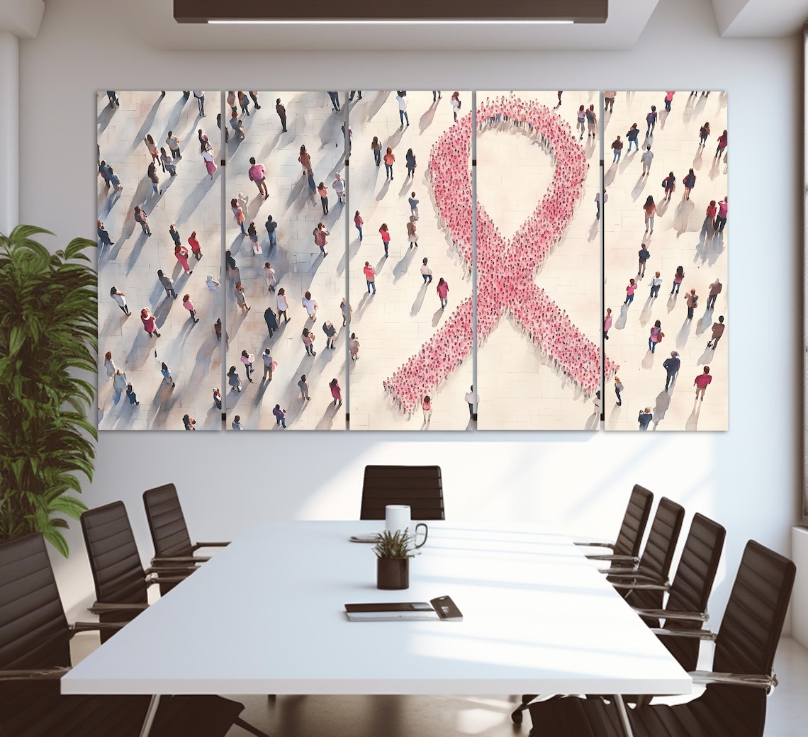 Breast Cancer Ribbon Motivational Art Print, Hospital Decor - Image 5