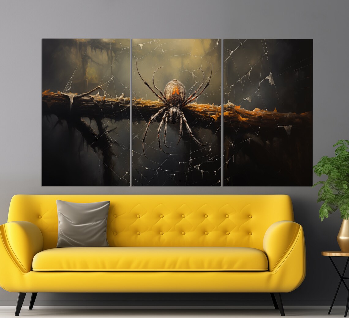 Gothic Spider On Branch Over Dark Water Web Dark Academia Nature Wall Poster - Image 3