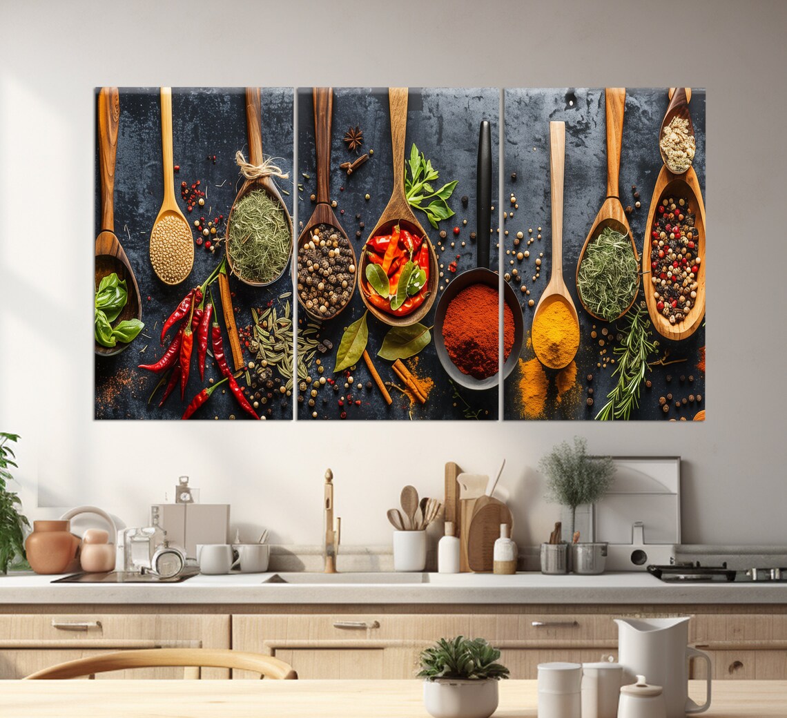 Spices and Herbs Abstract Painting, Kitchen Art Print - Image 3