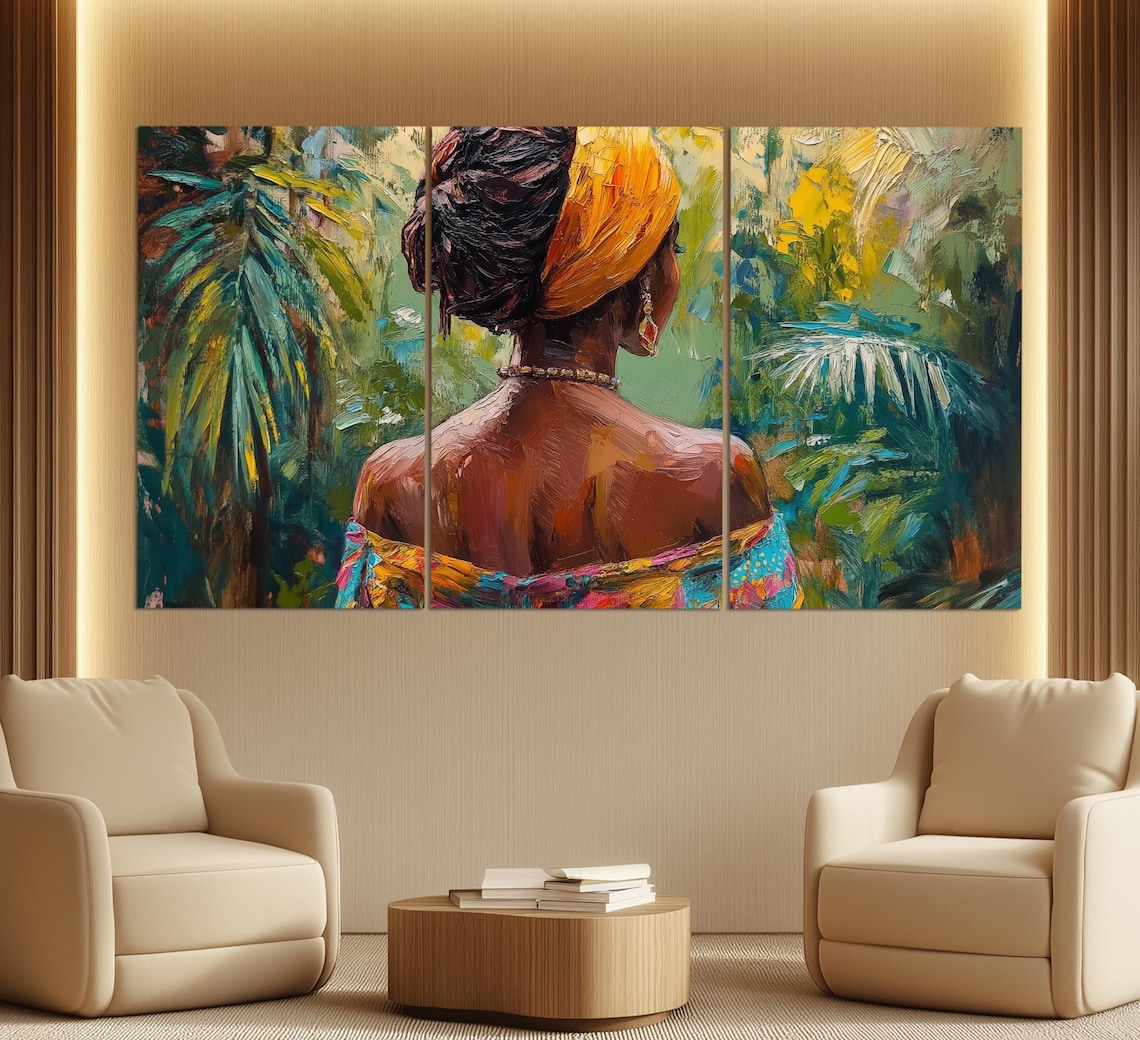 Caribbean Woman Vintage Oil Painting Style Art Print - Image 2
