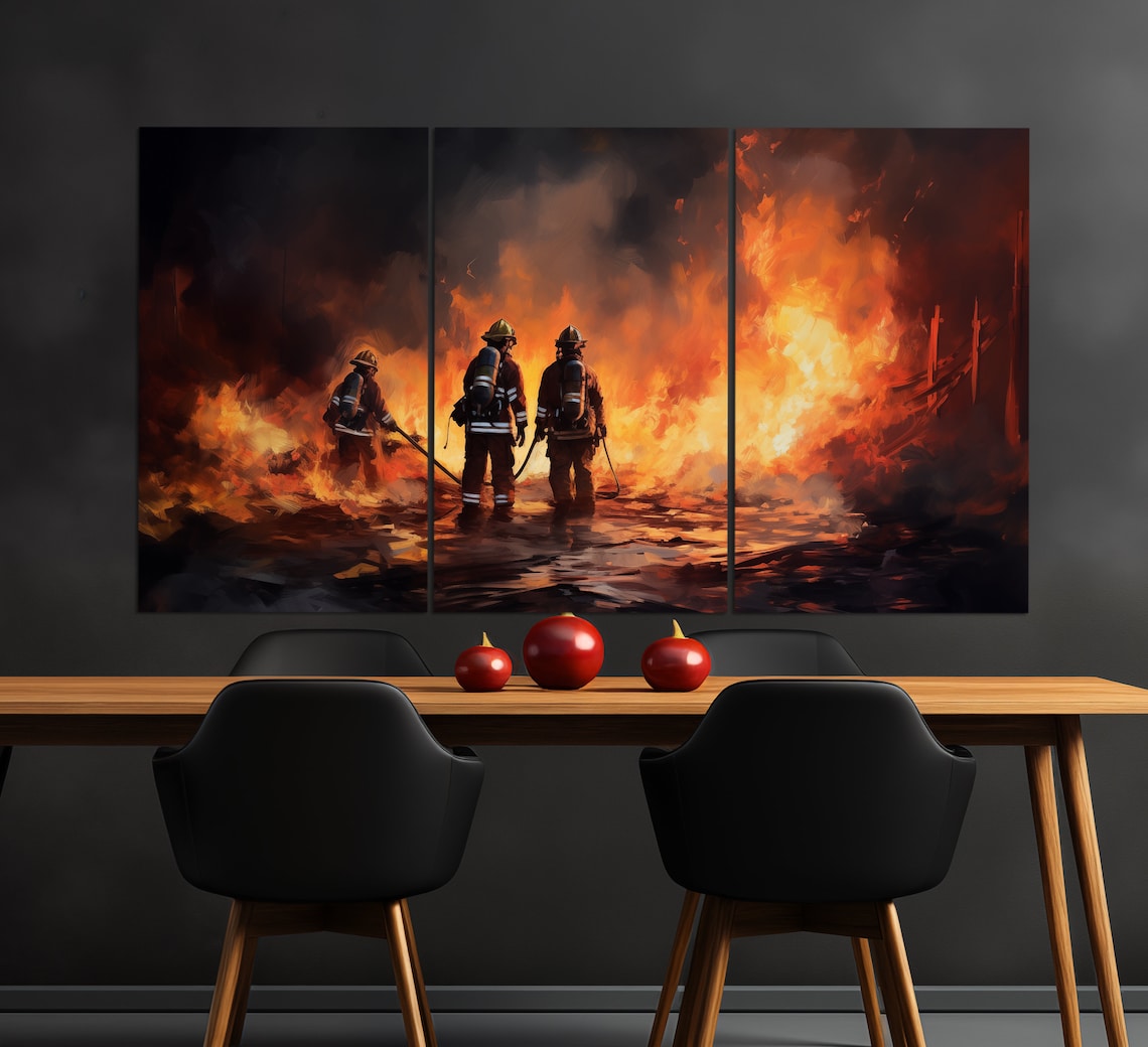 Firefighting Art Print, Firefighter Gift - Image 5
