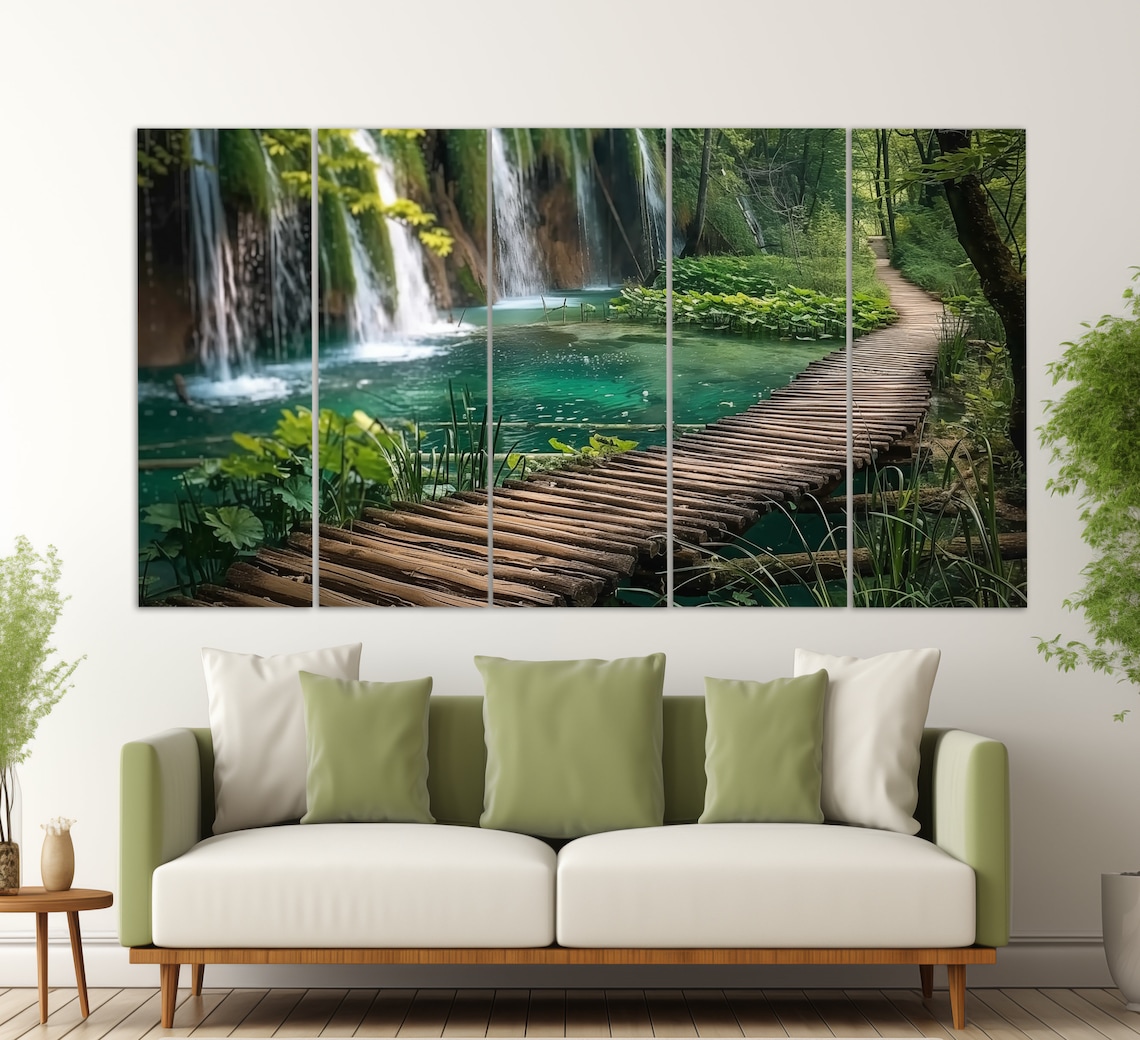 Plitvice Lakes Croatia Travel Poster, Scenic Nature - Image 2