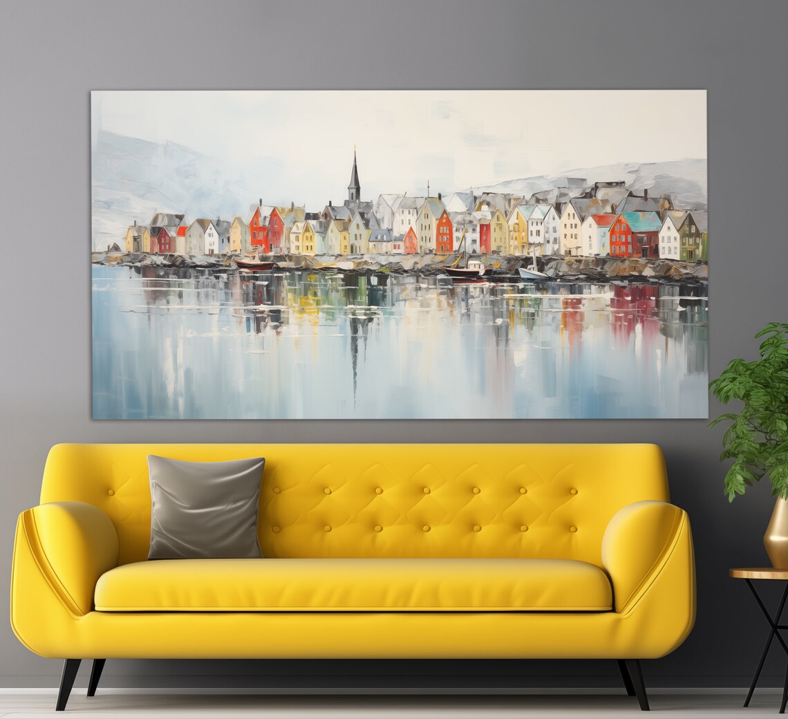 Reykjavik Vintage Oil Painting Style Art Print - Image 3
