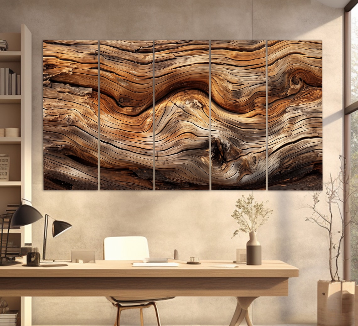 Wood Texture Art Print, Warm Tones Wall Decor - Image 4
