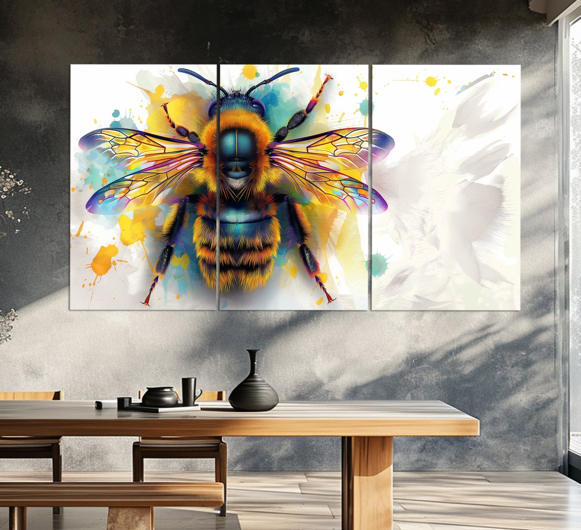 Abstract Bee Print Bees Wall Art Bee Painting Honey Farm Wall Decor Bee Poster Beekeeper Gift Beekeeping Wall Art - Image 3