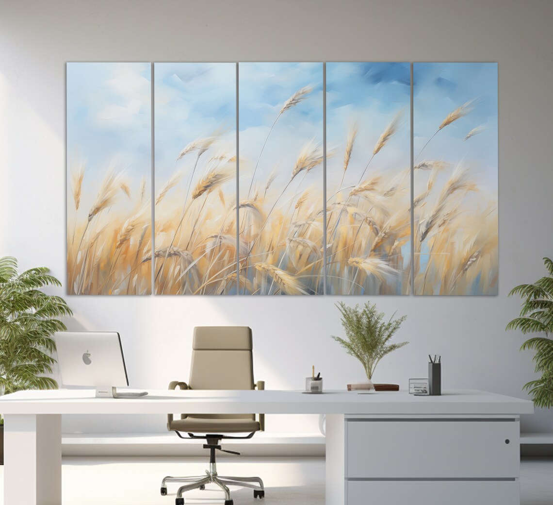 Abstract Wheat Field Art Print, Farmhouse Neutral - Image 2