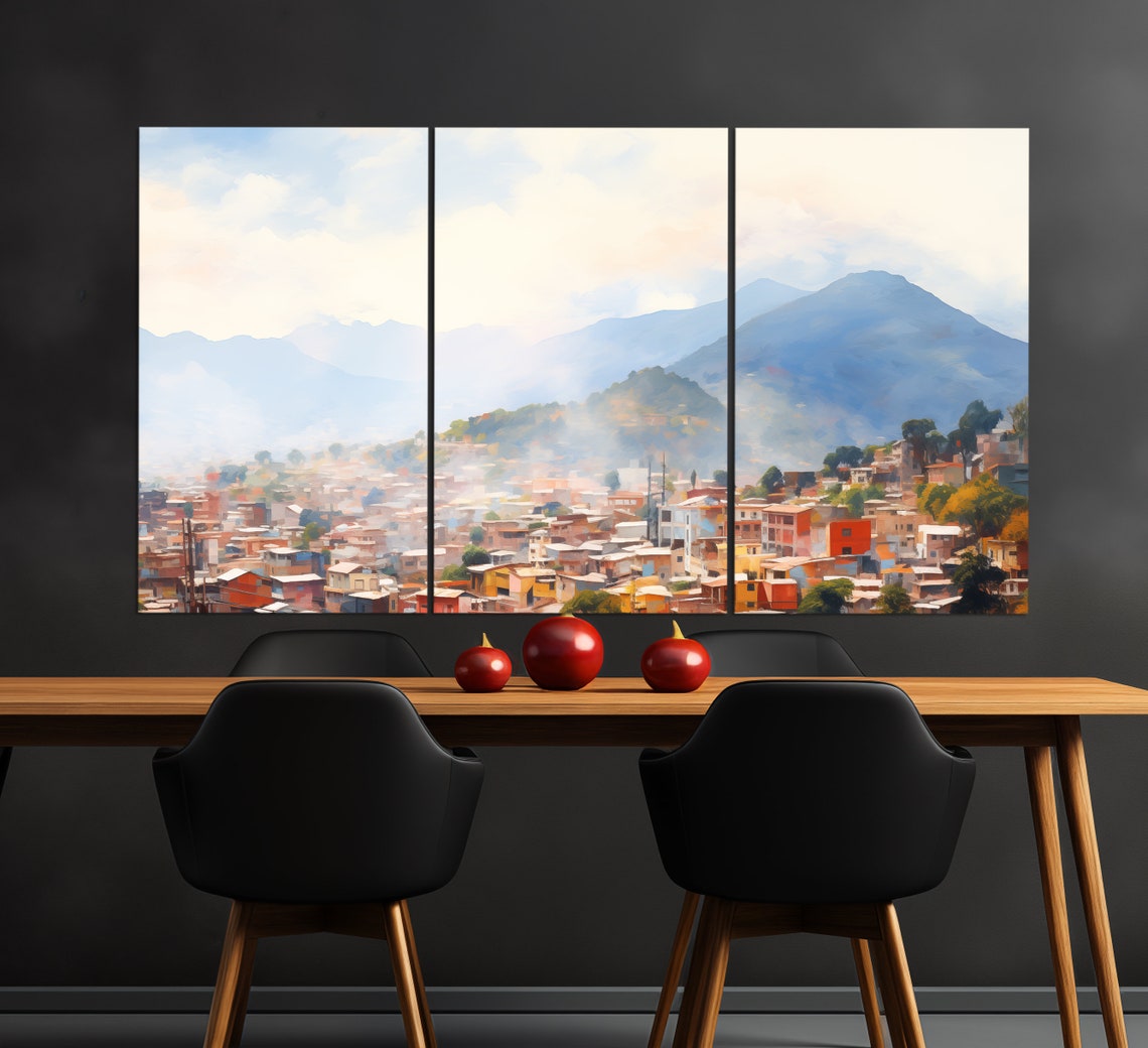 Tegucigalpa Print In A Vintage Oil Painting Style Abstract Tegucigalpa Wall Art Tegucigalpa Painting Honduras Wall Decor - Image 6