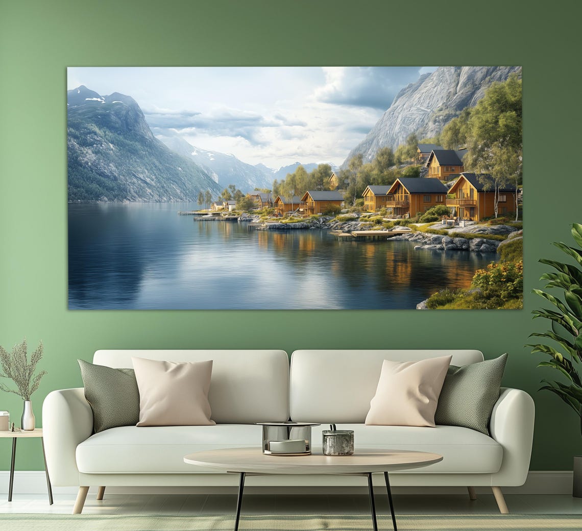 Scenic Fjords Landscape Print Fjords Painting Abstract Fjords Wall Art Norway Painting Fjords Poster Norway Print - Image 4