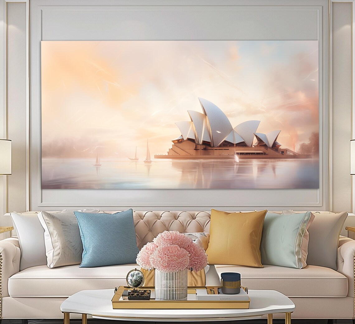 Sydney Opera House, Vintage Oil Painting Style Art Print