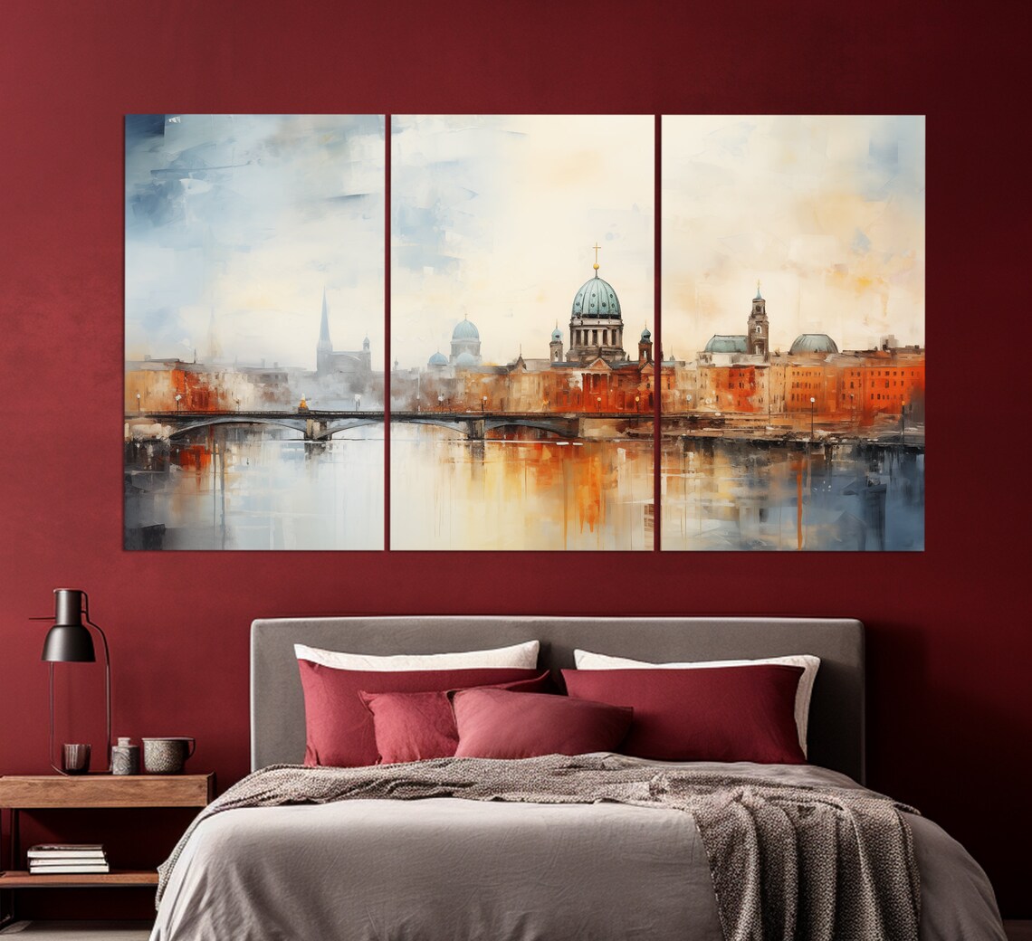 Berlin Vintage Oil Painting Style Abstract Art Print - Image 6