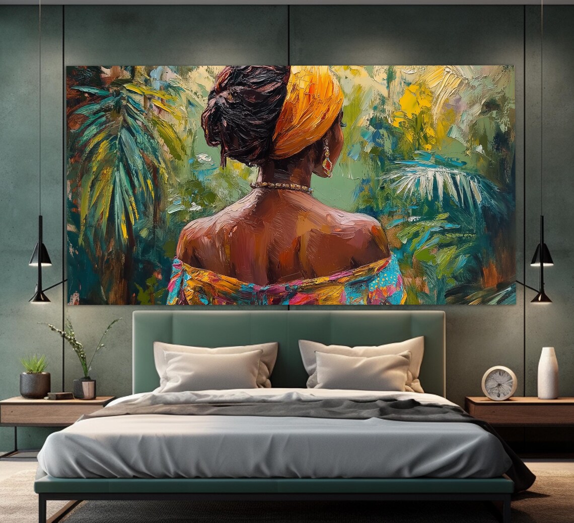 Caribbean Woman Vintage Oil Painting Style Art Print