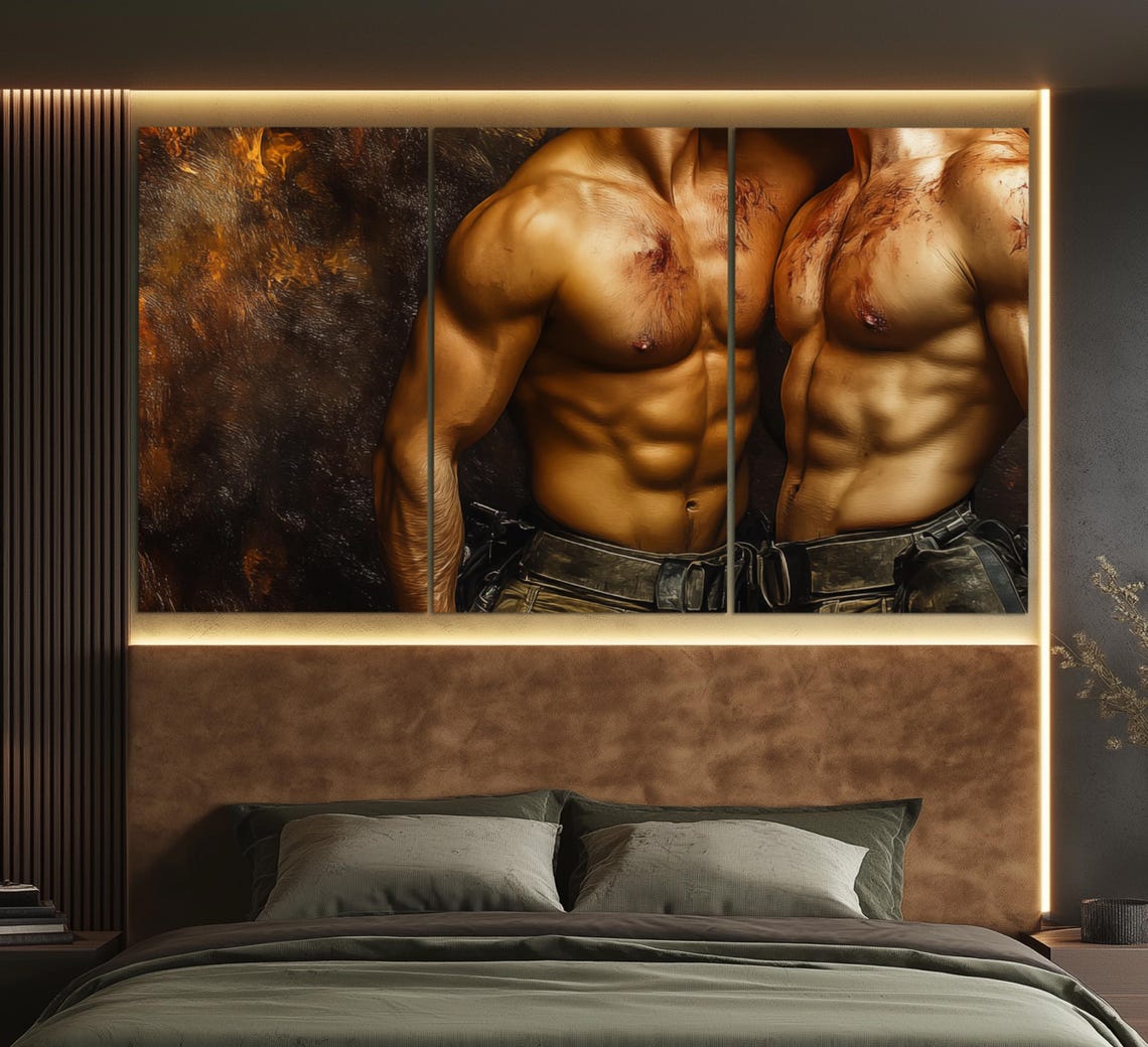 Mens Love Wall Art Abstract Lgbt Wall Art Gay Wall Art Lgbt Print Pride Wall Art Gay Bedroom Decor Lgbt Poster Gay Painting - Image 2