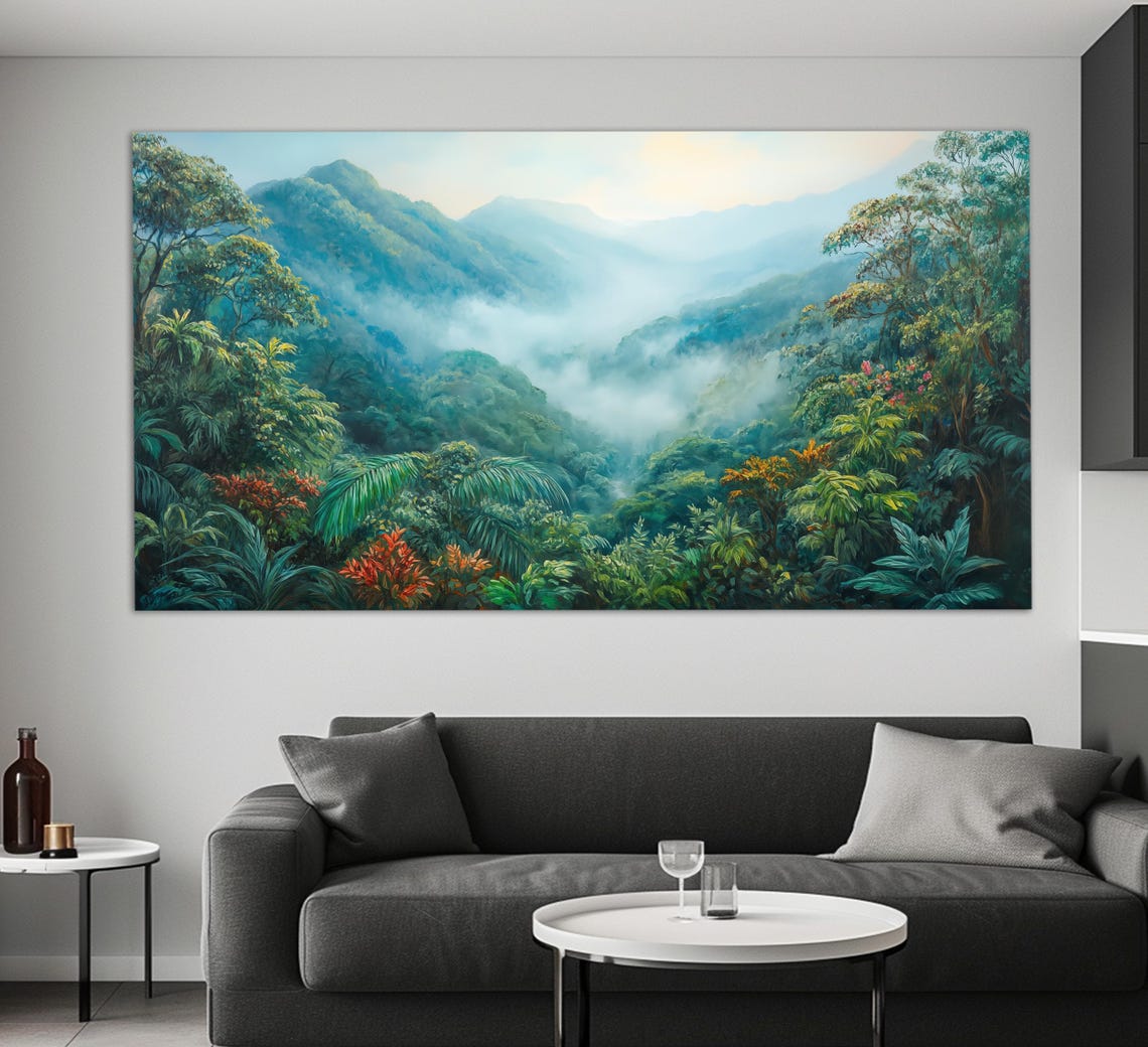 Monteverde Cloud Forest Misty Green Mountain Valley Costa Rica Poster - Image 4