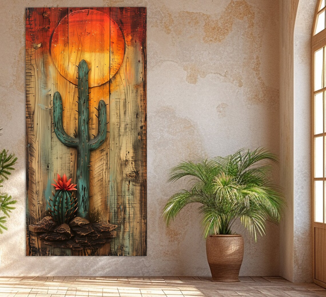 Abstract Cactus Sunset Print, Boho Arizona Poster - Image 5