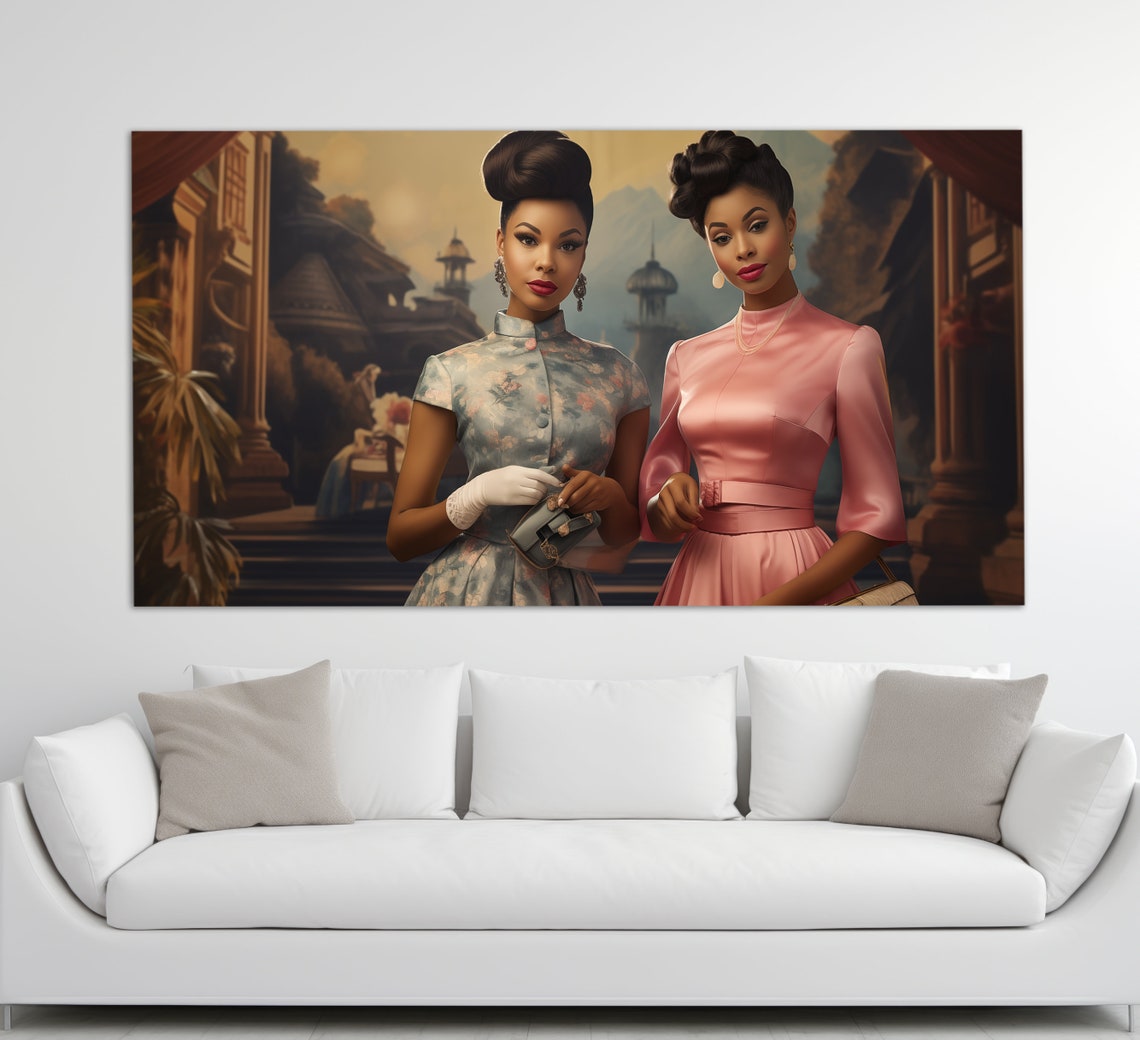 African Ladies Print In A Vintage Oil Painting Style African Wall Art Ethnic Painting African Wall Decor Stunning Women Print - Image 4