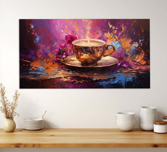 Coffee Wall Art Abstract Cup Of Coffee Print Kitchen Poster Kitchen Wall Decor Cafe Wall Decor Coffee Painting Coffee Print