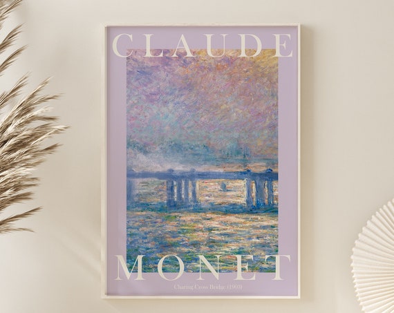 Monet Poster Claude Monet Print Monet Wall Art Monet Picture Modern Monet Print Vintage Monet Art Charing Cross Bridge