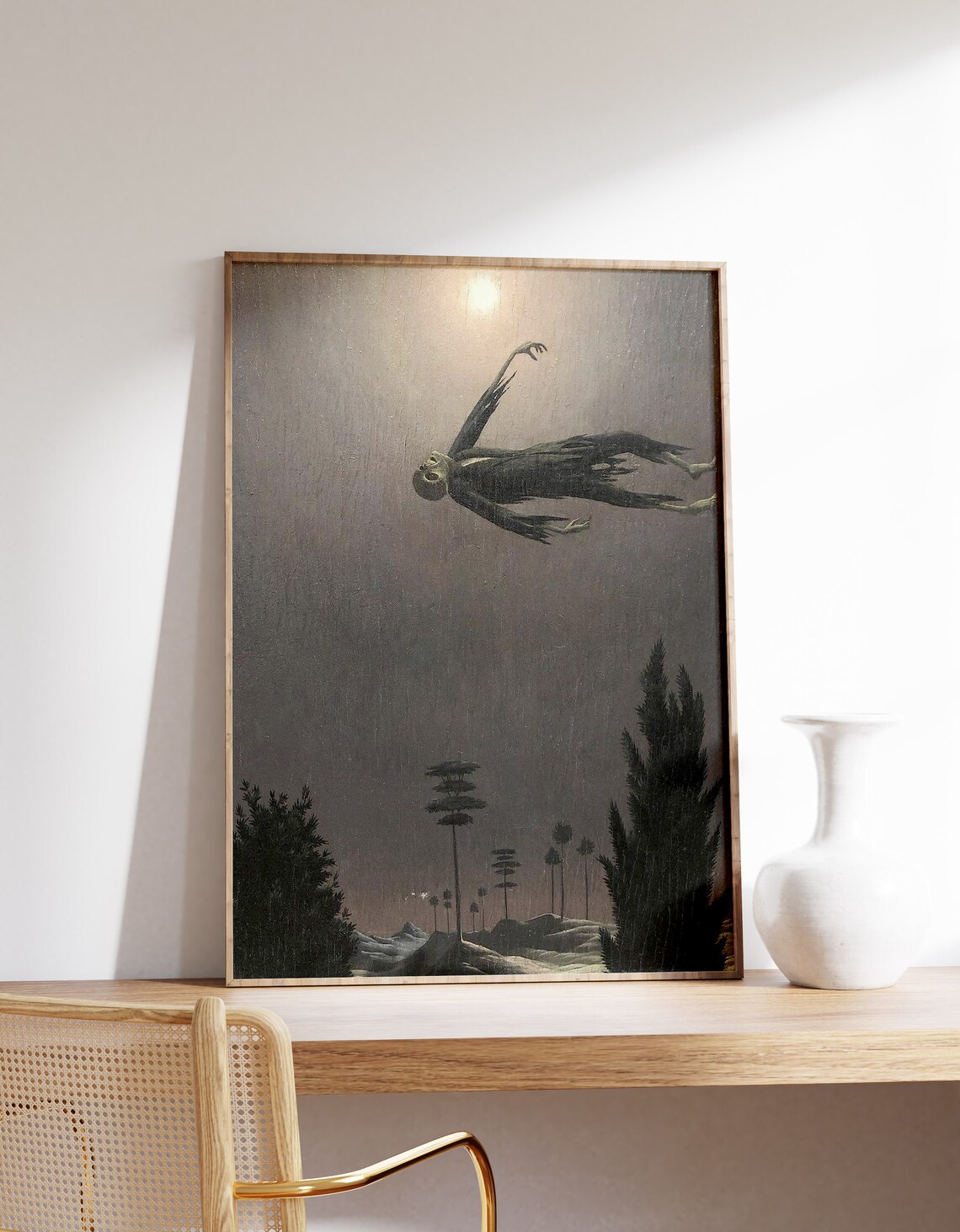 Franz Sedlacek Gespenst Ber Den Bumen, Vintage Art Print