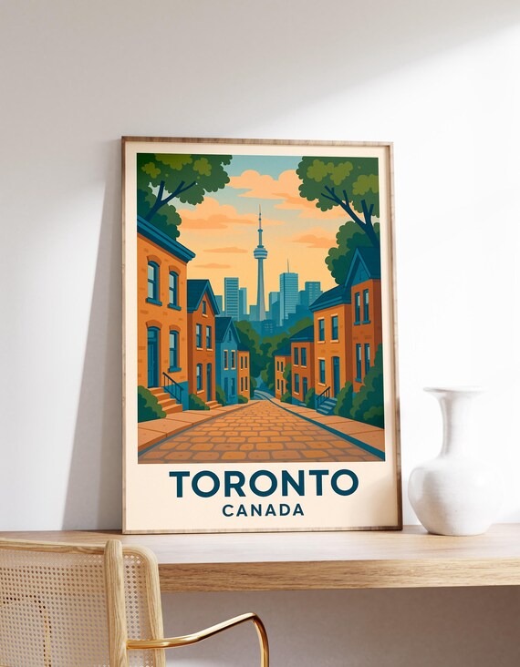 Toronto Travel Poster, CN Tower Skyline