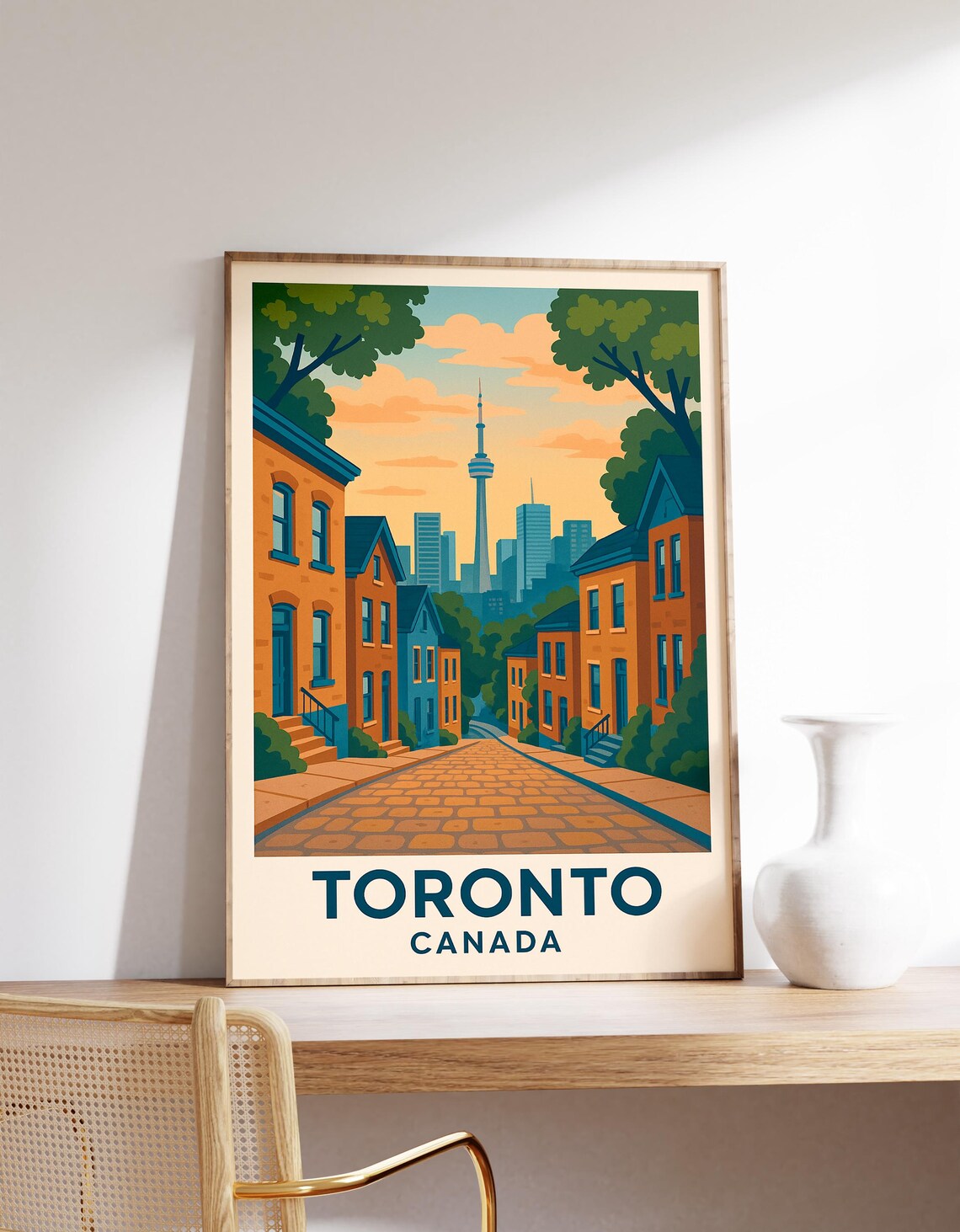 Toronto Travel Poster, CN Tower Skyline