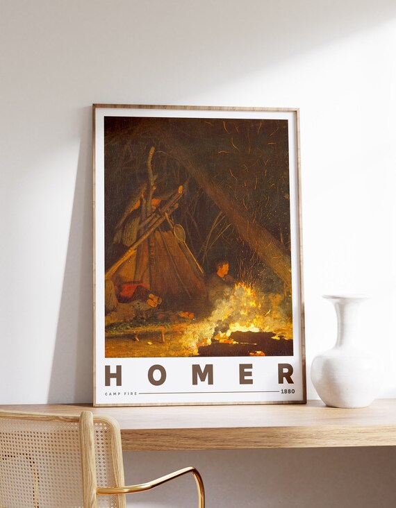 Winslow Homer Camp Fire 1880 Night Campfire Scene Exhibition Poster