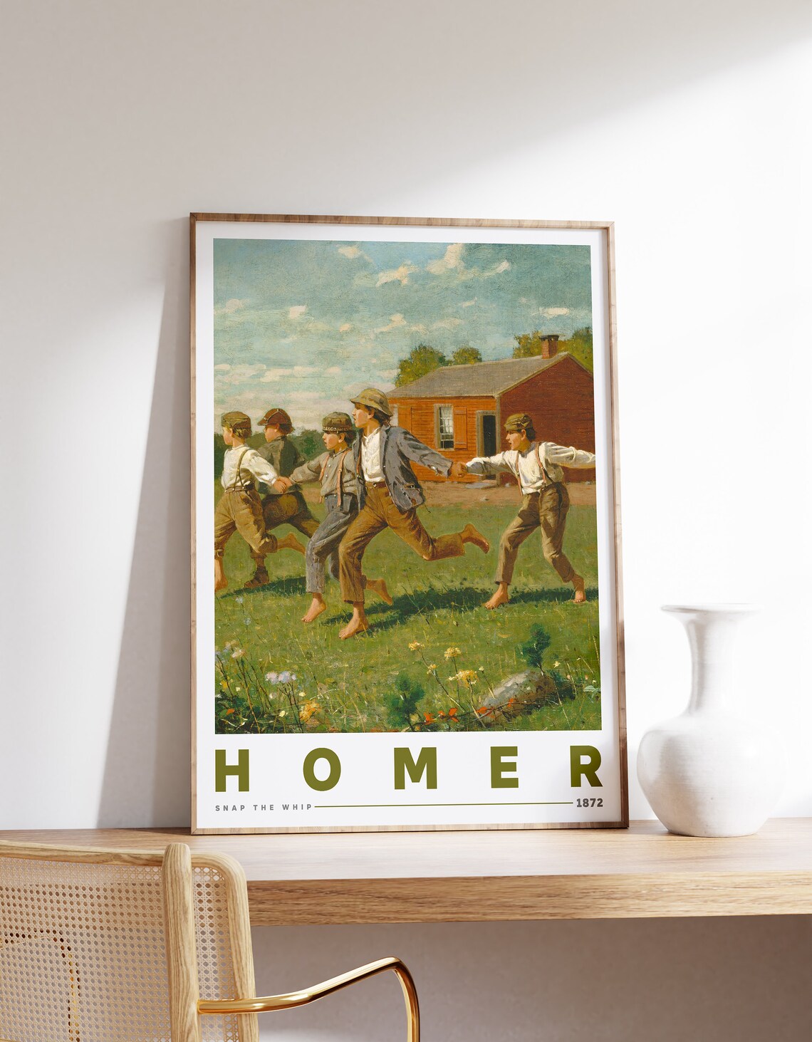 Winslow Homer Snap The Whip 1872 Boys Playing Country Game Poster