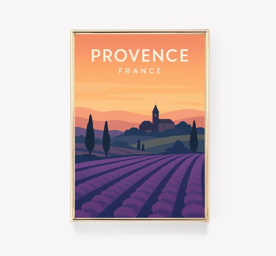 Provence Travel Poster, French Vintage Art Print