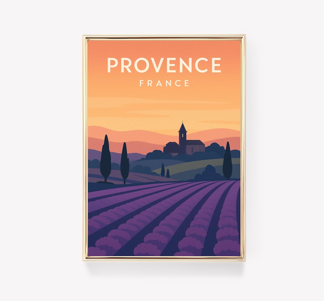 Provence Travel Poster, French Vintage Art Print