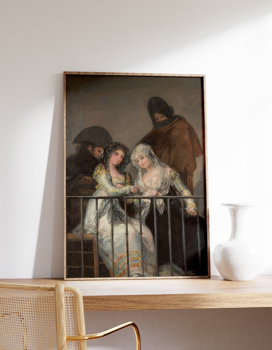 Francisco Goya Majas on a Balcony Vintage Spanish Painting Art Print