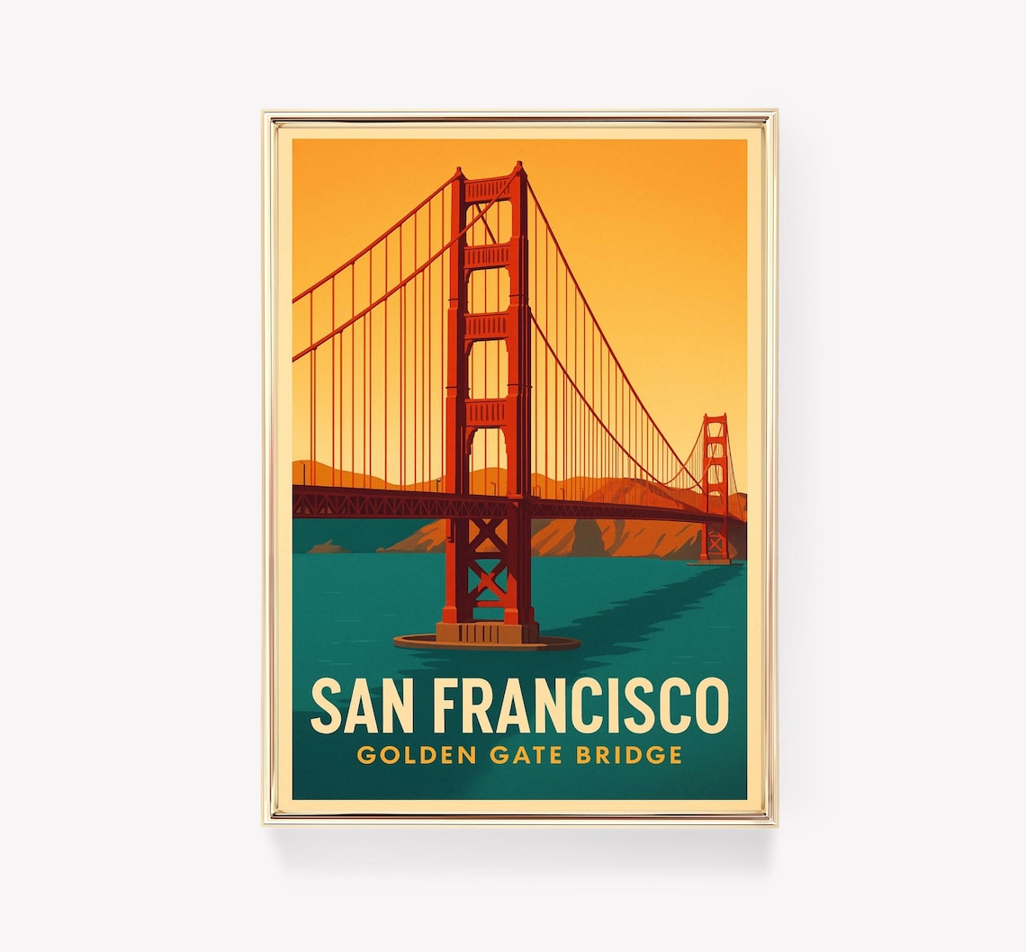 Golden Gate Bridge Usa Decor Gift Poster