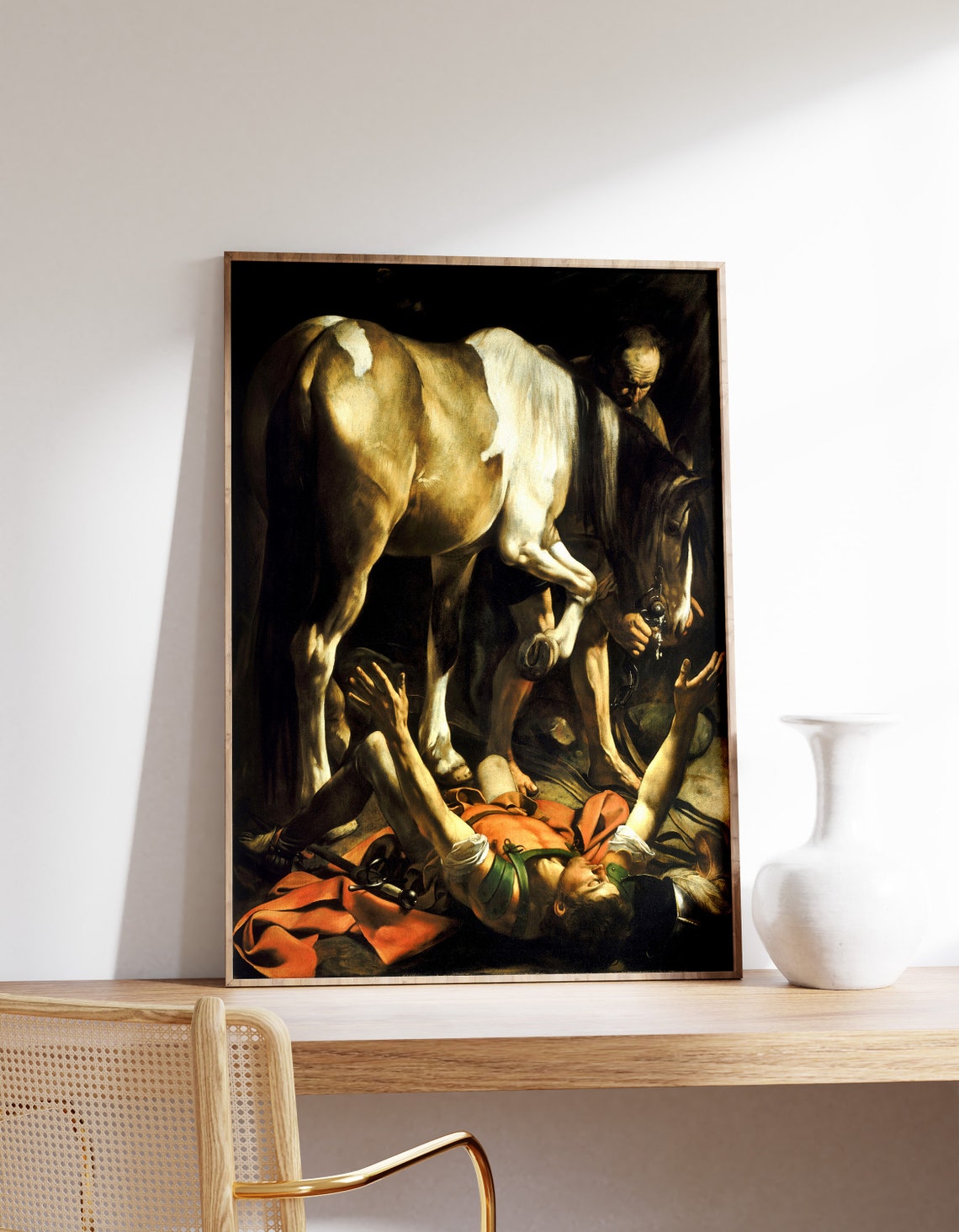 Caravaggio Conversion On The Way To Damascus 1601 Baroque Poster