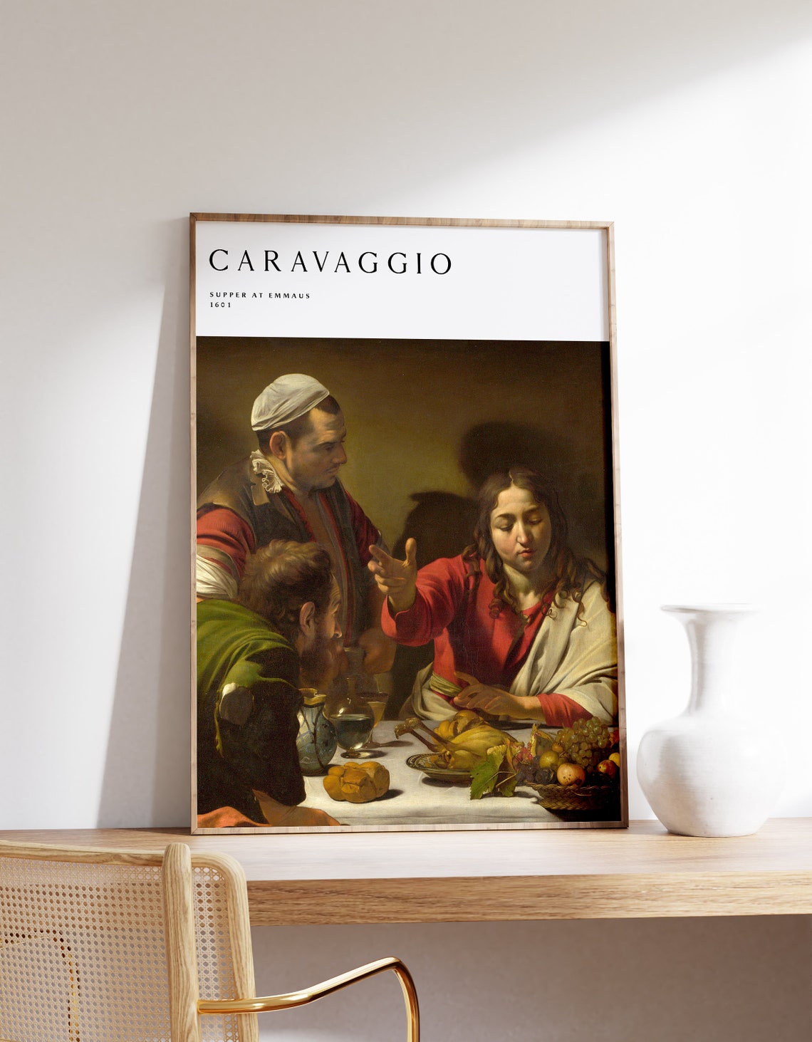 Caravaggio Supper At Emmaus 1601 Minimalist Gallery Art Poster