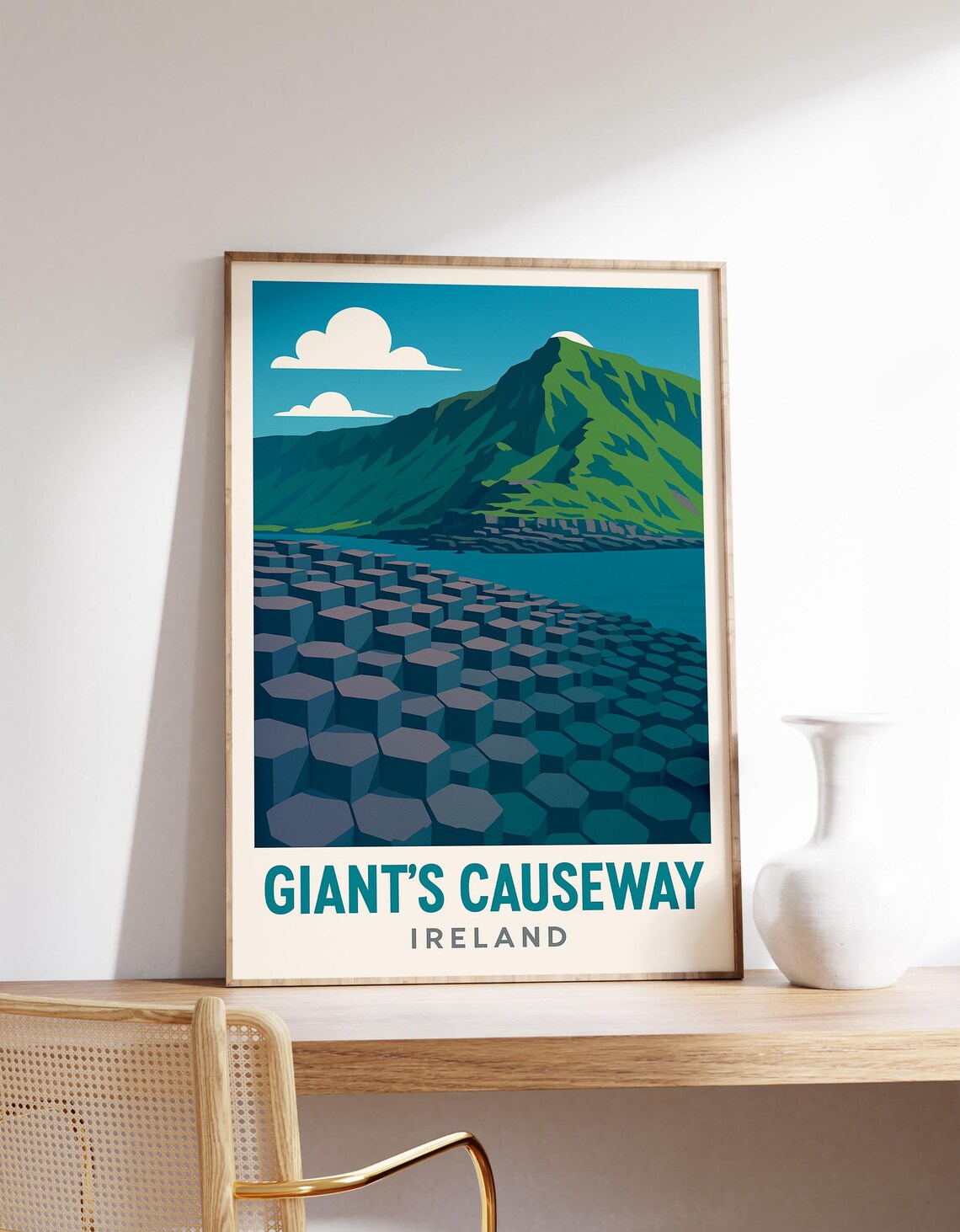 Giants Causeway Poster, Ireland Travel Poster