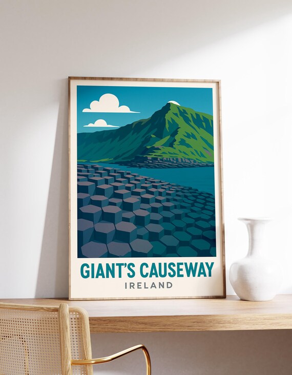 Giants Causeway Poster, Ireland Travel Poster
