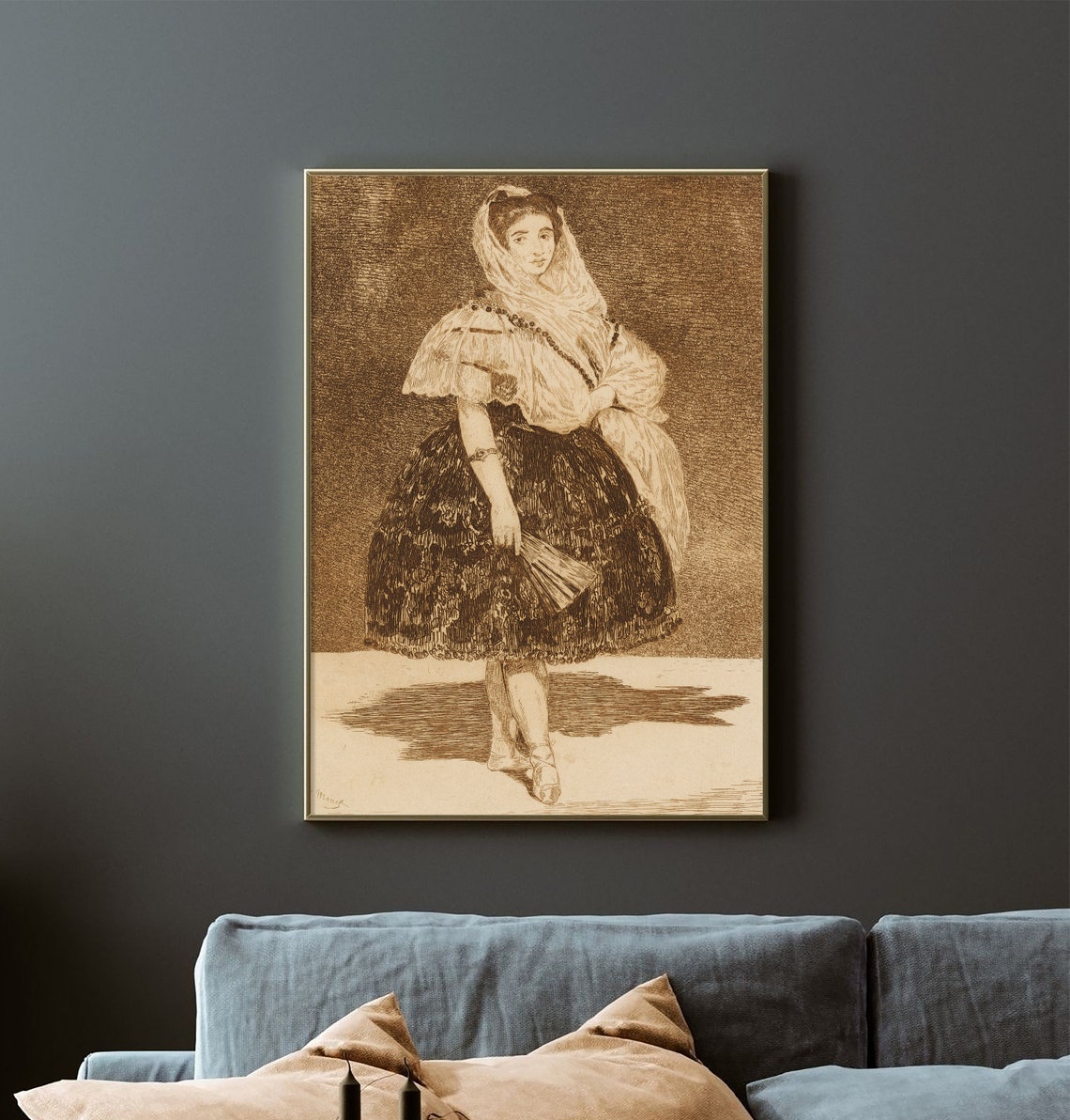 Edouard Manet Lola De Valence 1862 Dancer Etching Vintage Poster