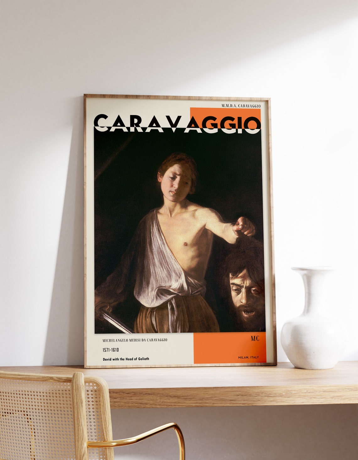 Caravaggio David With The Head Of Goliath Baroque Exhibition Poster