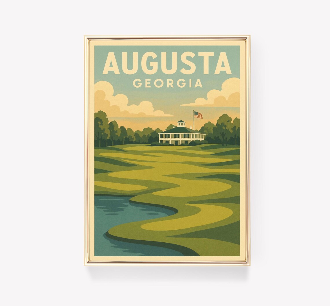 Augusta Georgia Vintage Travel Poster, Art Print