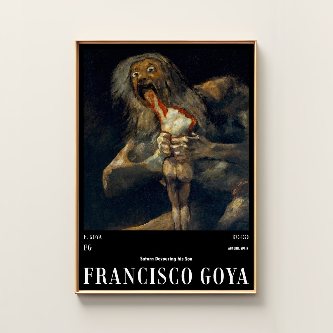 Francisco Goya Saturn Devouring His Son Dark Masterpiece Poster