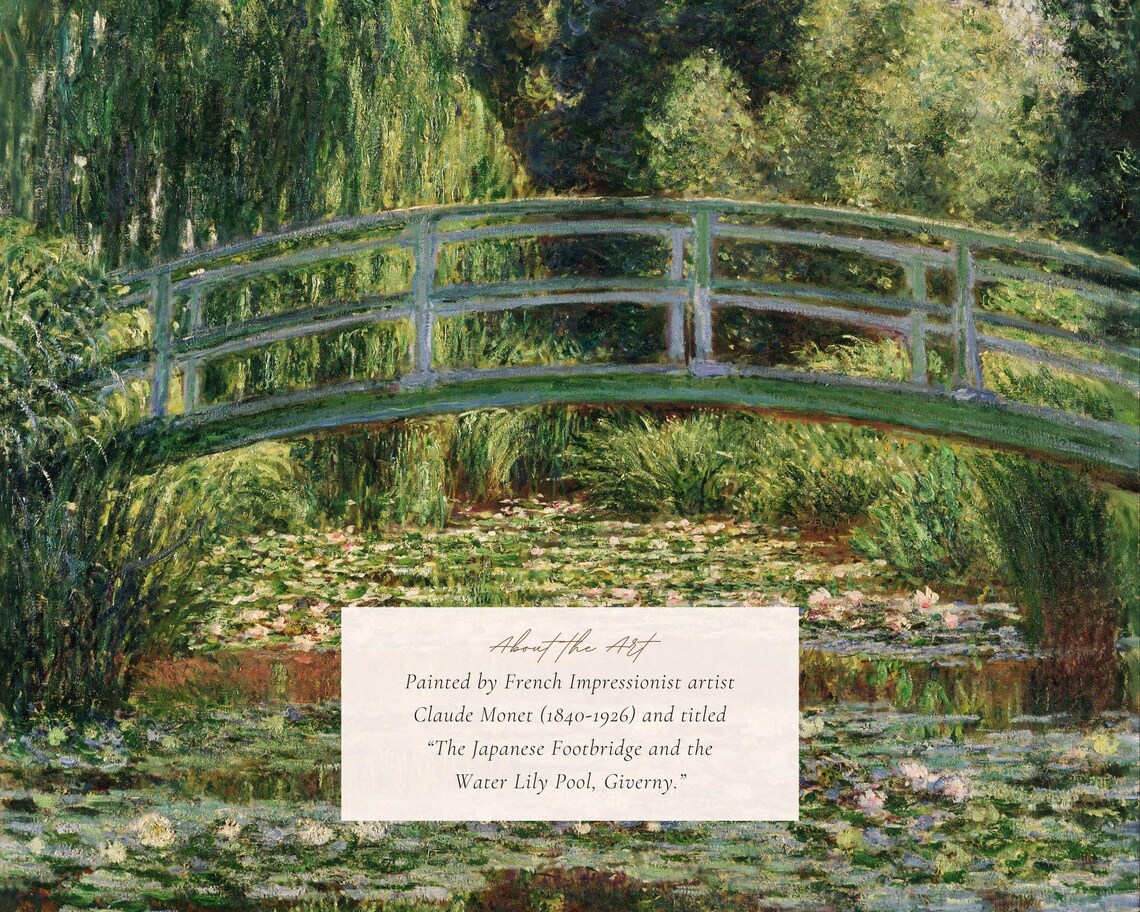 Claude Monet Water Lily Painting, Victorian Decor Art Print - Image 2