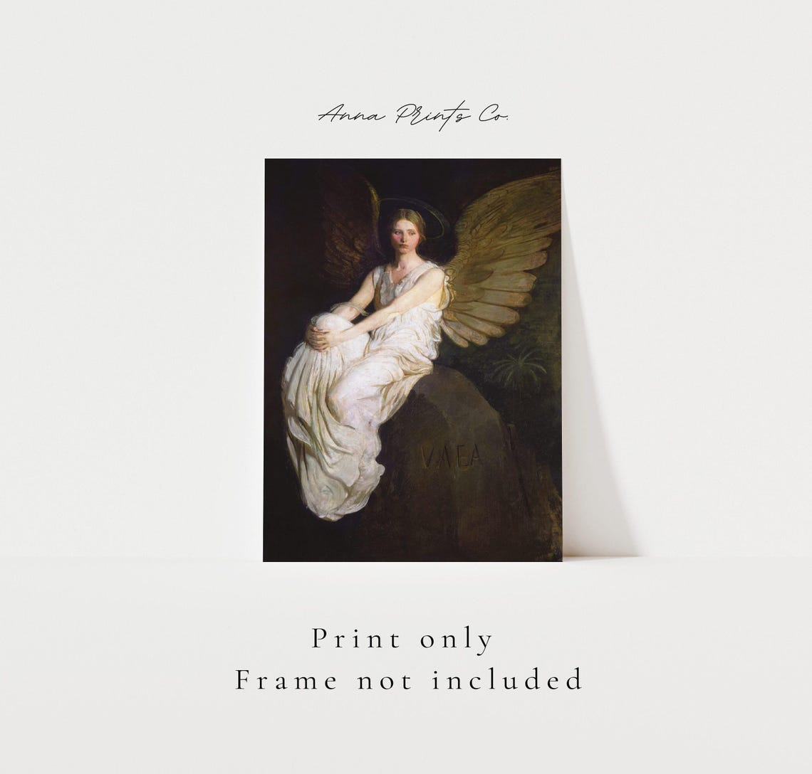 Abbott Handerson Thayer Angel Winged Figure Dark Academic Art Print - Image 3