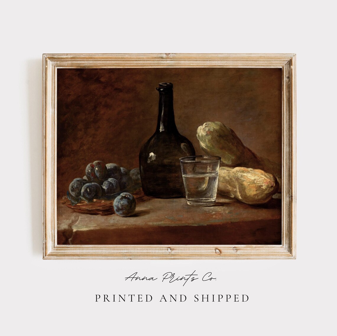 Baroque Still Life With Plums, Vintage Kitchen Art Print