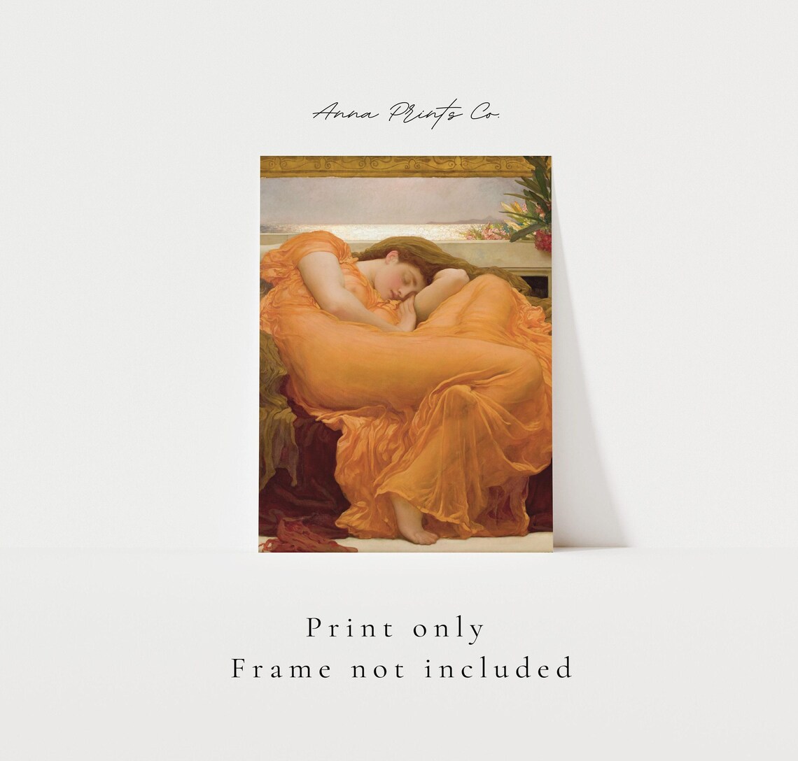 Flaming June by Frederic Leighton, Vintage Art Print - Image 3
